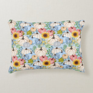 Garden Pumpkins And Sunflowers Decorative Cushion