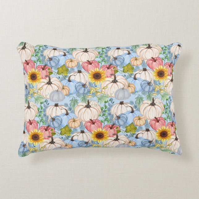 Garden Pumpkins And Sunflowers  Decorative Cushion (Front)