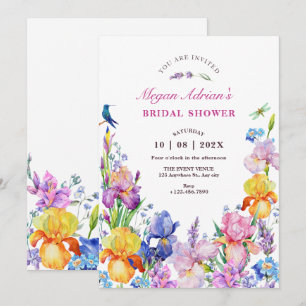Garden Purple Flower bloom bridal shower Invitation