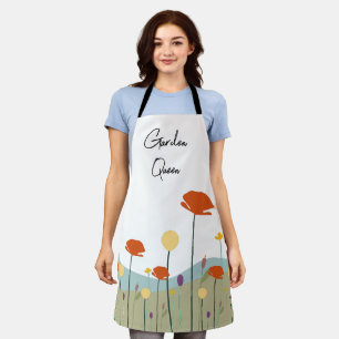 Garden Queen Apron Floral Custom Gardener Gift