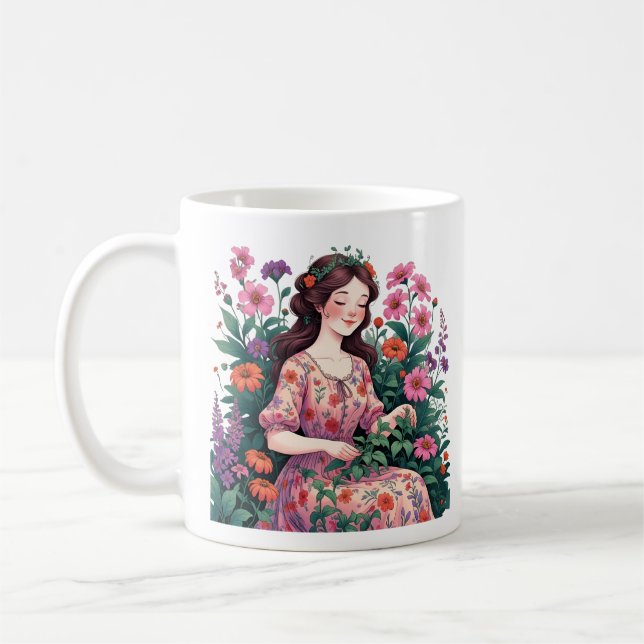 Garden Queen | Floral Gardener Aesthetic Coffee Mug (Left)