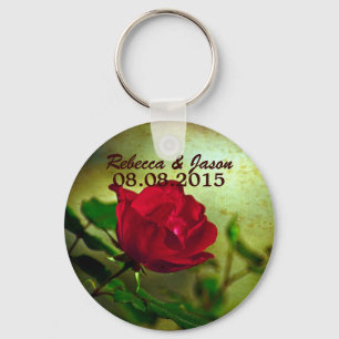 garden red rose steampunk gothic wedding key ring
