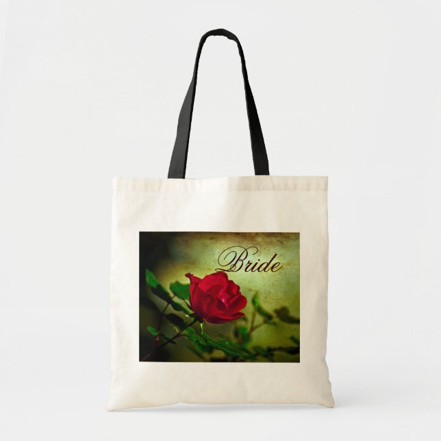 garden red rose steampunk gothic wedding tote bag (Front)