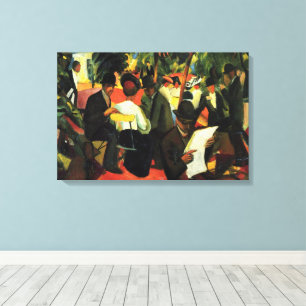 Garden Restaurant by August Macke, Vintage Art Canvas Print