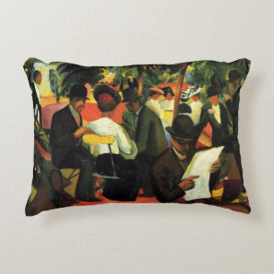 Garden Restaurant by August Macke. Vintage Art Decorative Cushion