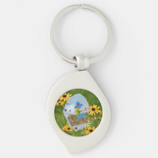 Garden Rock Painting Key Ring
