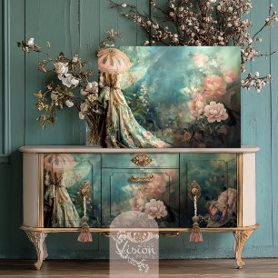 Garden Romance, Elegant Portrait, Ethereal Floral Tissue Paper