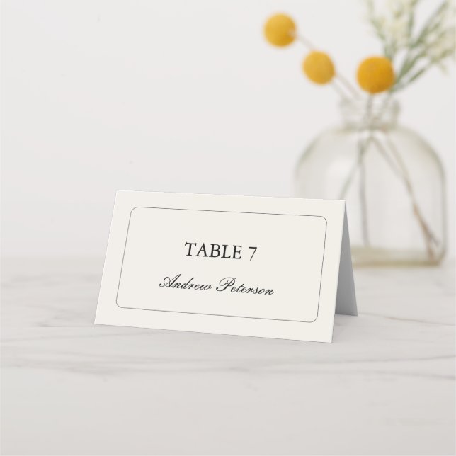 Garden Romantic Minimalist Elegant Wedding Place Card (Front)