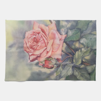 Garden rose tea towel