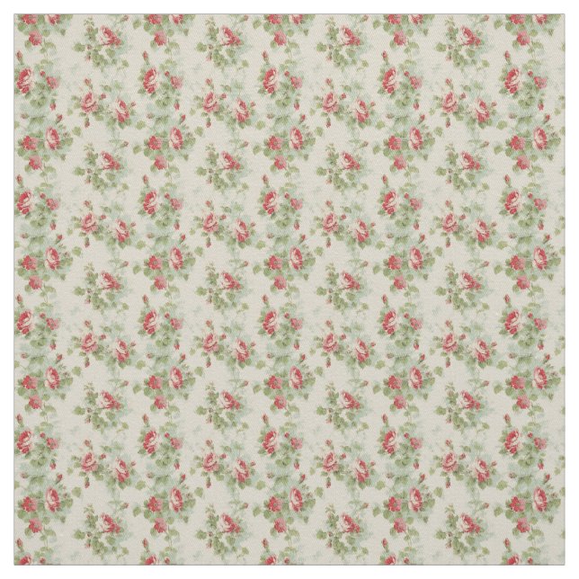 Garden Rose Vines Shabby Chic Fabric (Swatch)