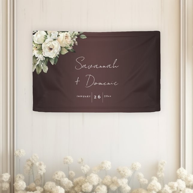 Garden Roses and Marsala Wedding  Banner (Creator Uploaded)