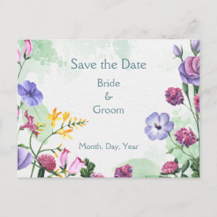 Garden Roses Flowers Save the Date Announcement