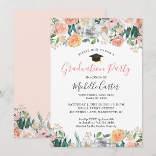 Garden Roses Graduation Party Invitation