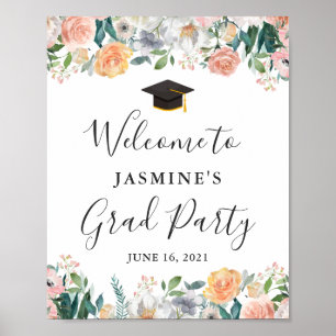 Garden Roses Graduation Party Sign