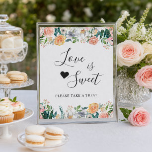 Garden Roses Love Is Sweet Dessert Sign