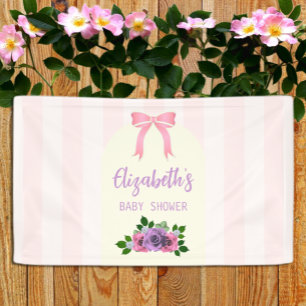 Garden Roses Pink Baby Shower Banner