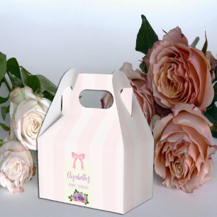 Garden Roses Pink Baby Shower Favour Box