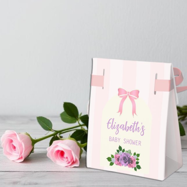 Garden Roses Pink Baby Shower Favour Box (Creator Uploaded)