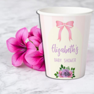 Garden Roses Pink Baby Shower Paper Cups