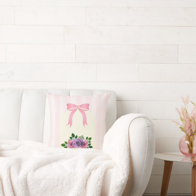 Garden Roses Pink Cushion (Couch)