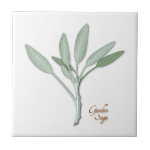 Garden Sage Herb Ceramic Tile
