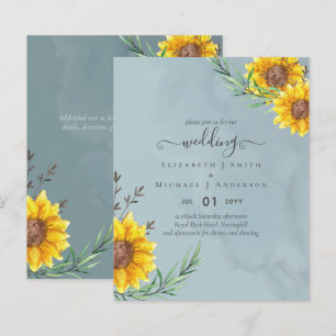 Garden Sage Sunflowers Rustic Boho Wedding