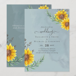 Garden Sage Sunflowers Rustic Boho Wedding
