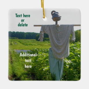  Garden Scarecrow Nature Personalised Ceramic Ornament