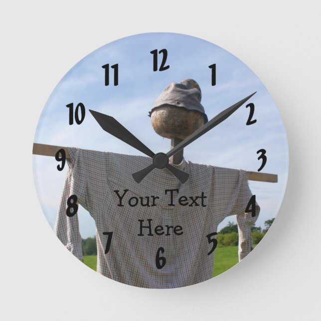 Garden Scarecrow Nature Round Clock (Front)