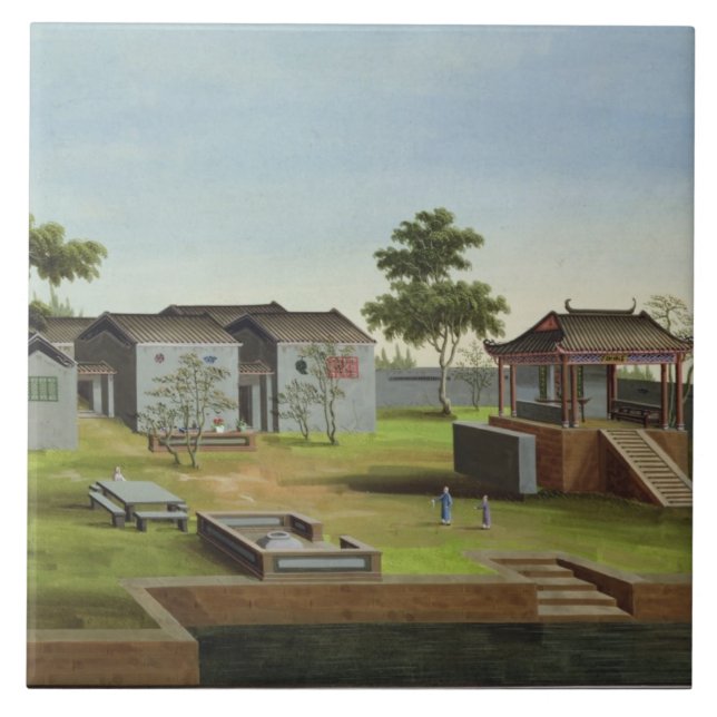 Garden Scene, c.1820-40 (w/c on paper) 3 Tile (Front)