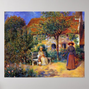 Garden Scene in Brittany, by Pierre-Auguste Renoir Poster