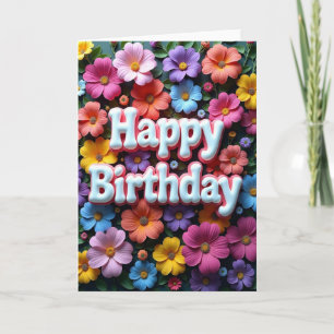 Garden Script Birthday Card