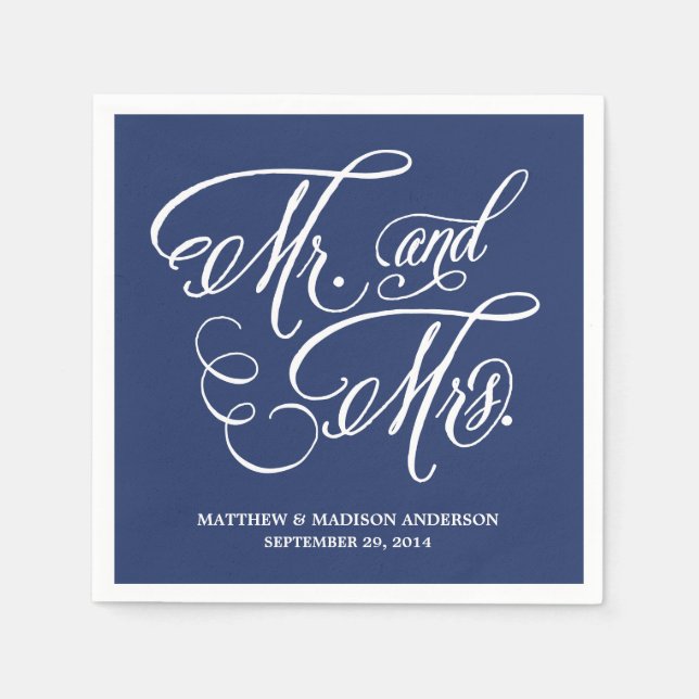Garden Script | Personalised Paper Napkins (Front)