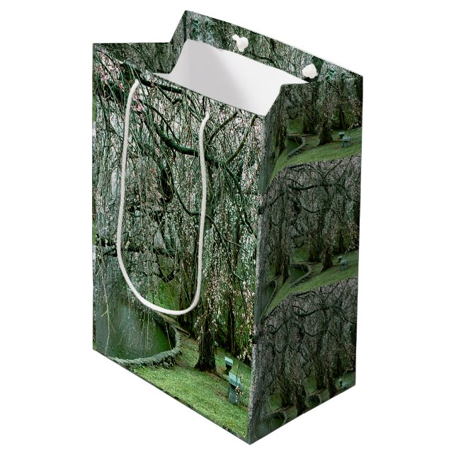 Garden Serenity in Pastels Medium Gift Bag (Front Angled)
