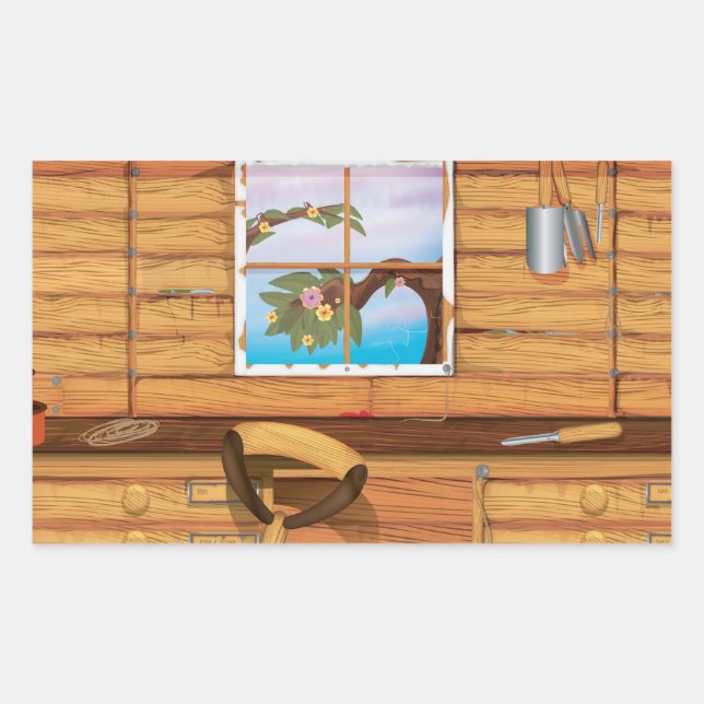 Garden Shed Rectangular Sticker (Front)