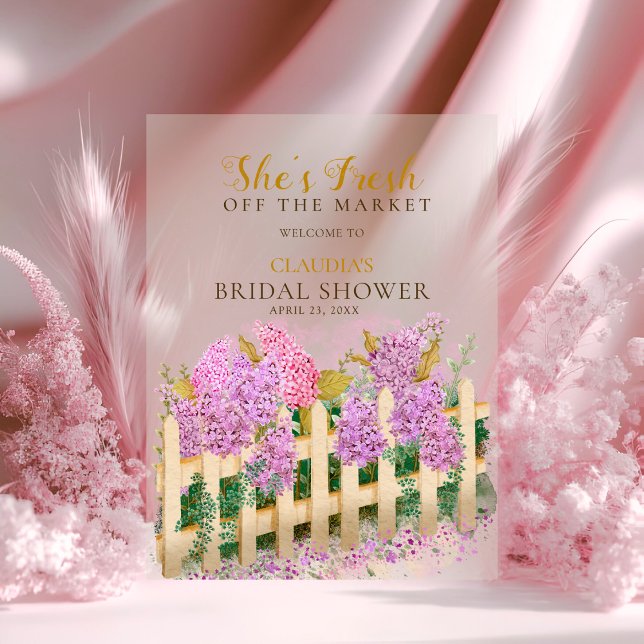 Garden She's Fresh off Market Bridal Shower Acrylic Invitations (Creator Uploaded)