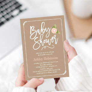 Garden Shower Baby Shower Invitation Kraft