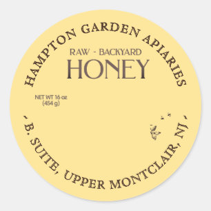 Garden Skep with little bees Honey Jar Label