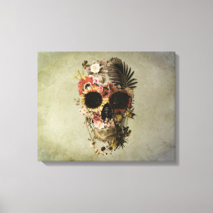 Garden Skull Light Canvas Print