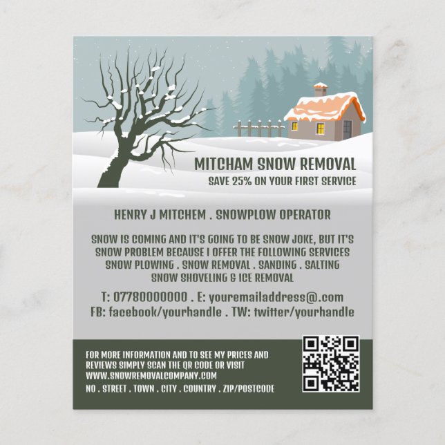 Garden Snow, Snow Removal Company Advertising Flyer (Front)