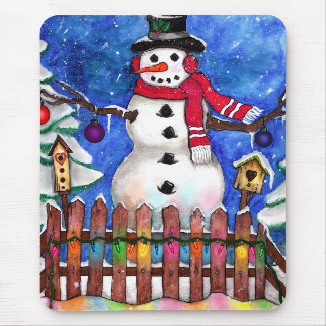 Garden Snowman Mouse Pad (Front)
