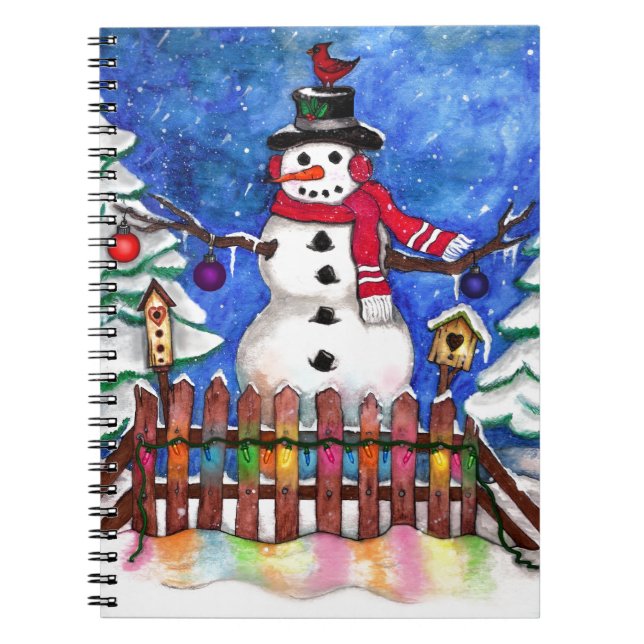 Garden Snowman Spiral Notebook (Front)