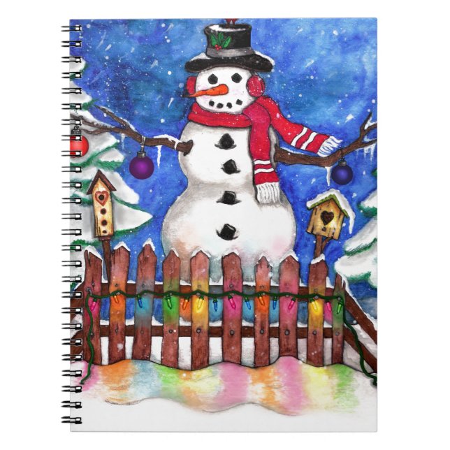Garden Snowman Spiral Notebook (Front)
