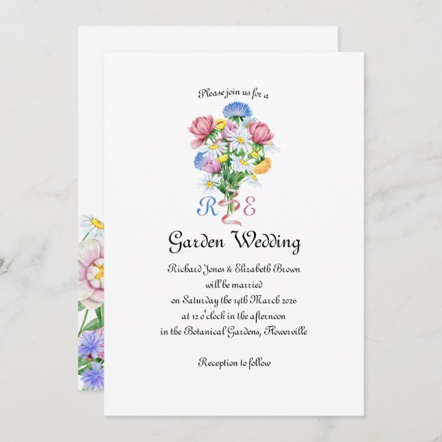 Garden Spring Wedding Invitation (Front/Back)