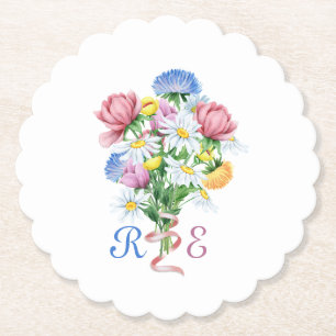 Garden Spring Wedding Paper Coaster