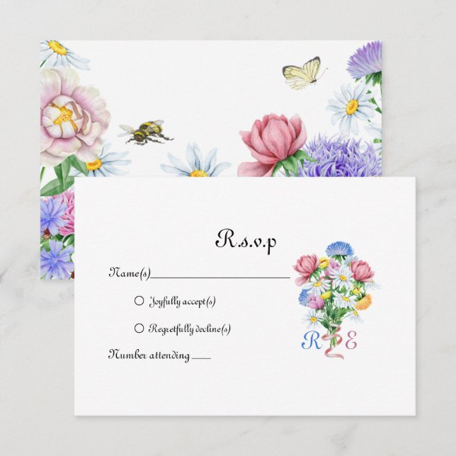 Garden Spring Wedding RSVP Card (Front/Back)