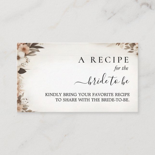 Garden Spring Wood Boho Rustic Bridal Shower Enclosure Card (Front)