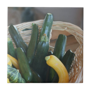 Garden Squash In Basket Nature Tile