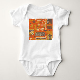 Garden Squirrels: Whimsical Animal Scene Baby Bodysuit