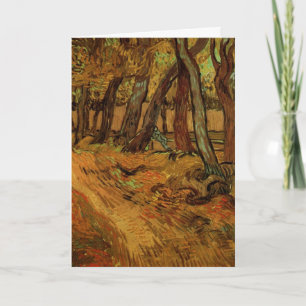 Garden St Paul Hospital Figure by Vincent van Gogh Card
